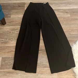 Black high slit slacks